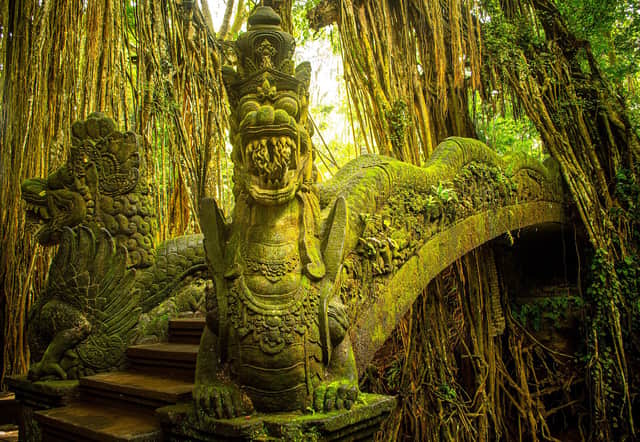 Dragon bridge in the Ubud Sacred Monkey Forest