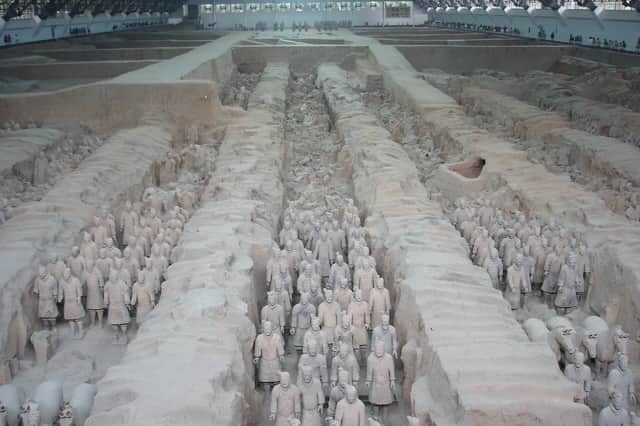 Rows of the Terracotta Army near Xi'an
