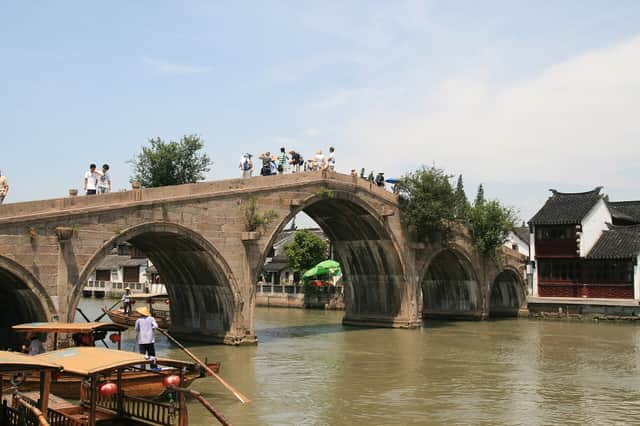 Fangsheng Bridge over the canal in Zhujiajiao water town