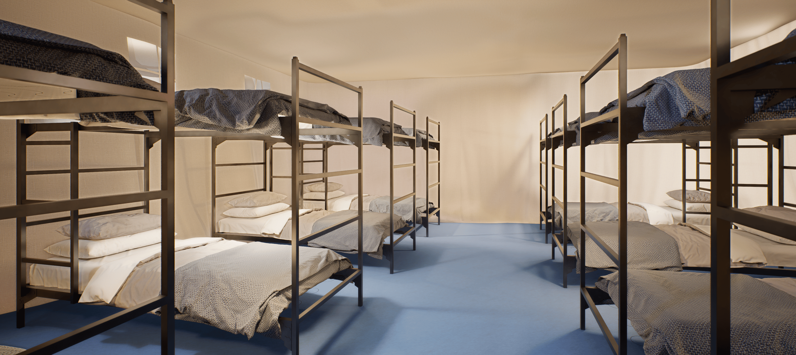 The dormitory bunk option offered by camp67.