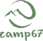 The logo of camp67, a Kumbh campsite in Prayagraj, India.