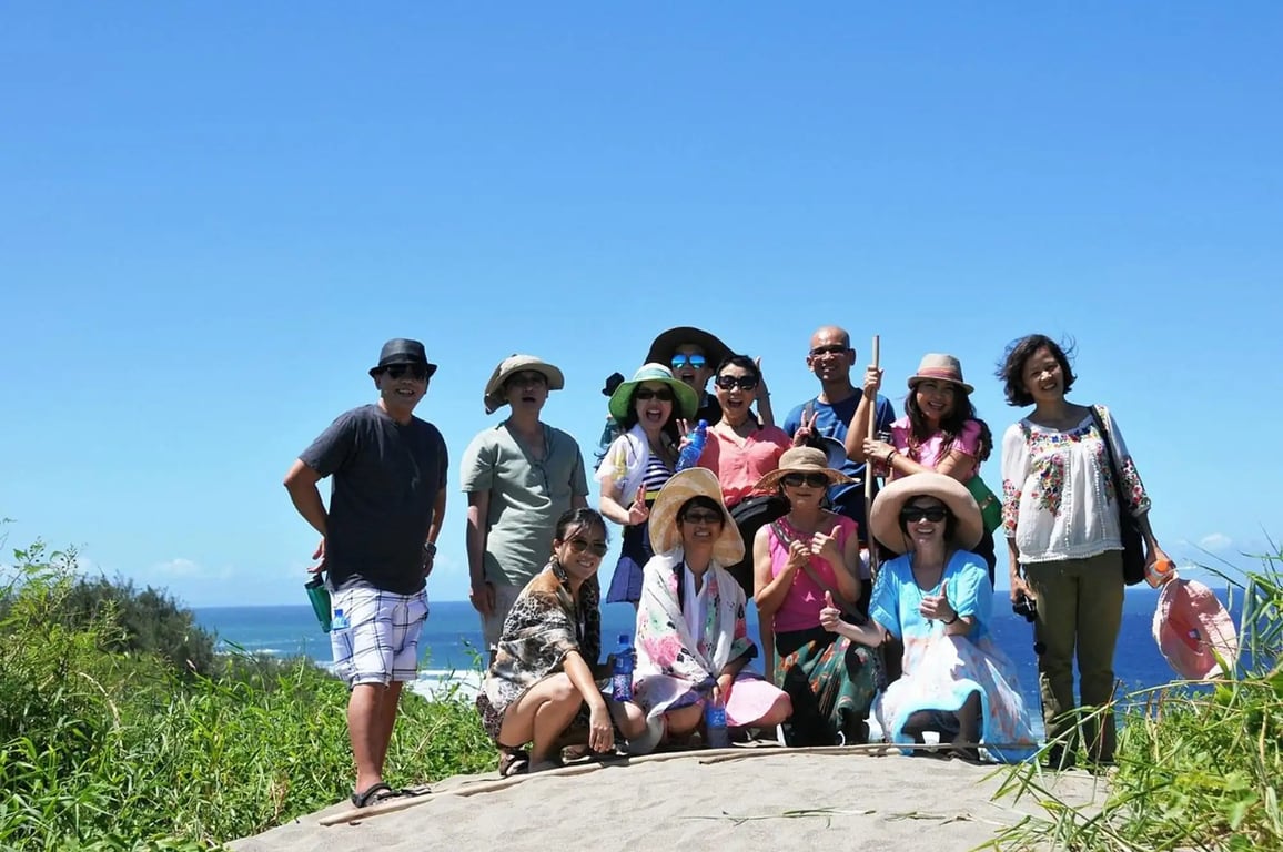 a group being led by a ranger on a sigatoka sand dune tour