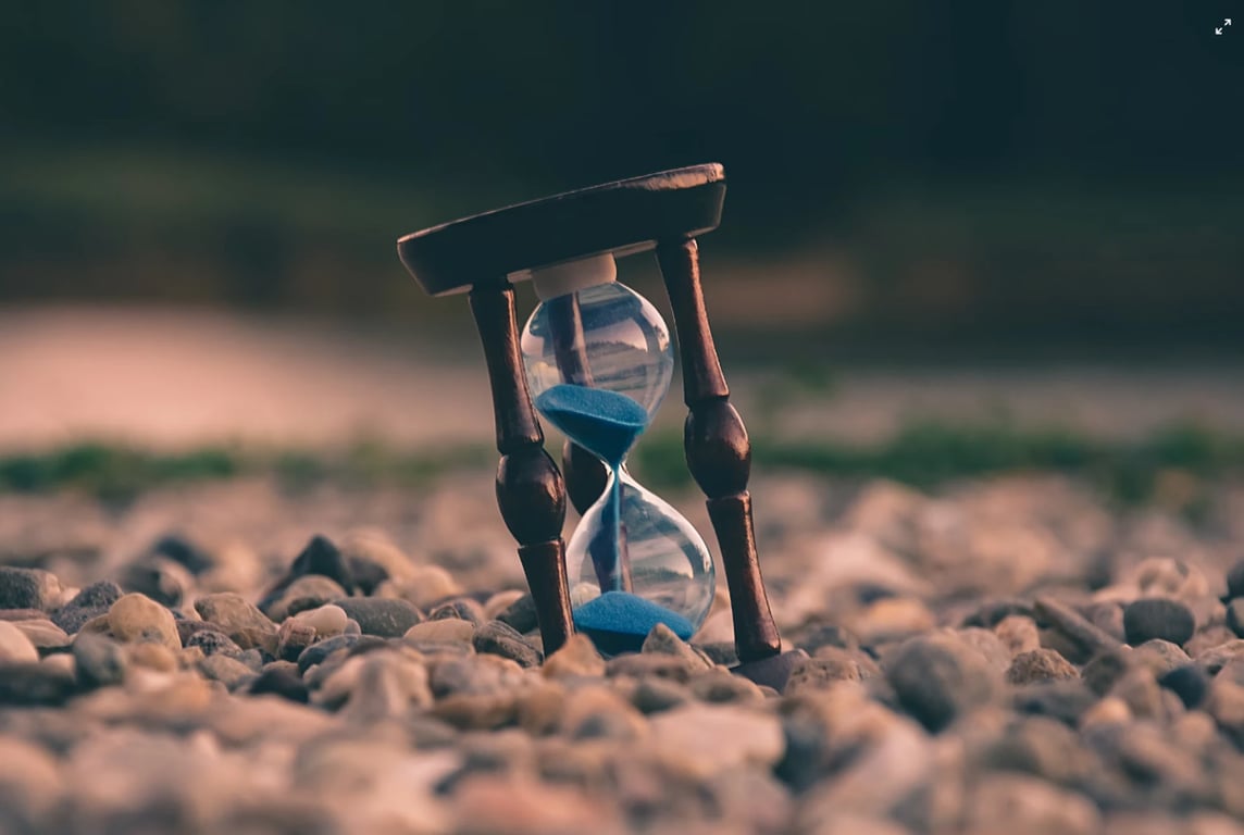 a sand dial showing the passing of time
