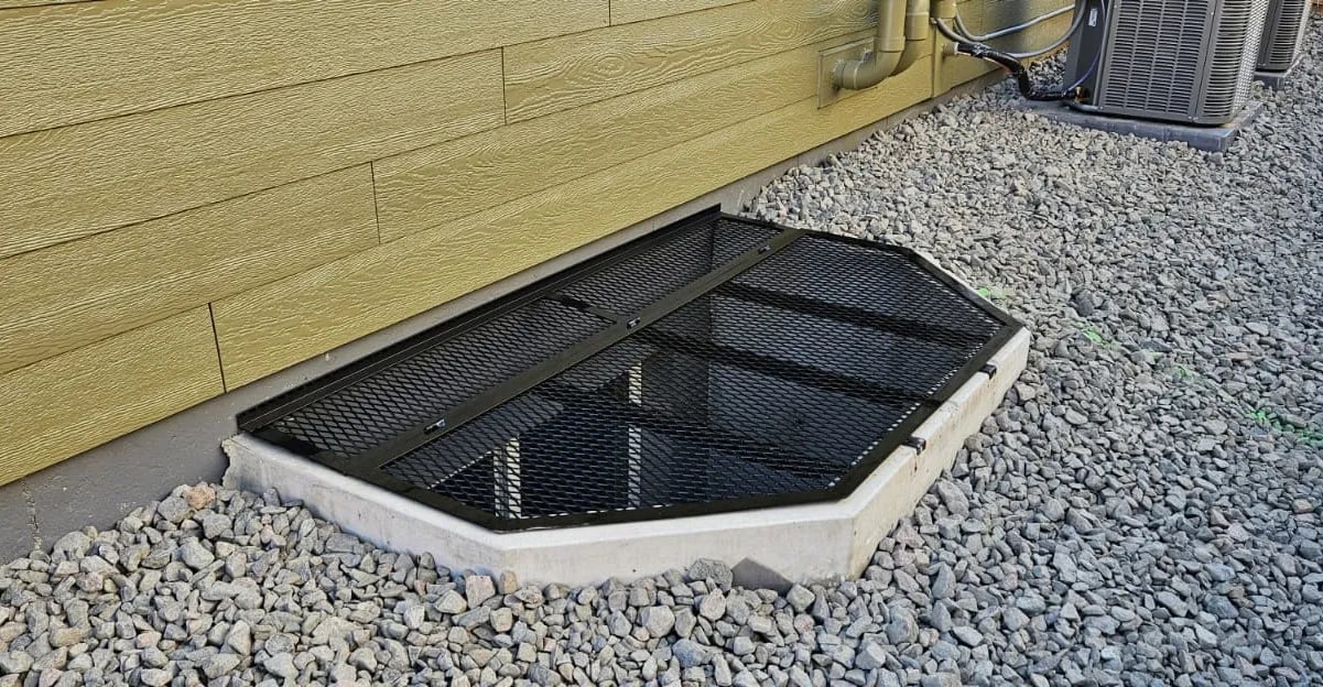 Custom metal window well cover made to fit any size or shape installed in Justice Illinois