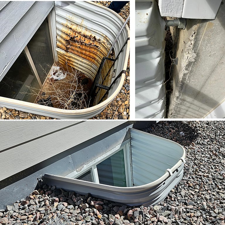 Window well replacement before and after installation in Broadview Illinois