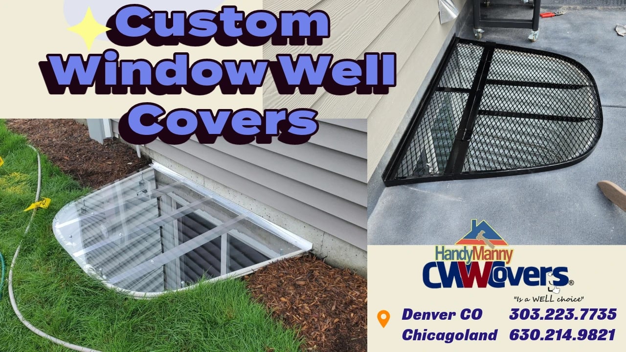 Clear polycarbonate versus metal powder coated window well cover comparison Brookfield Illinois