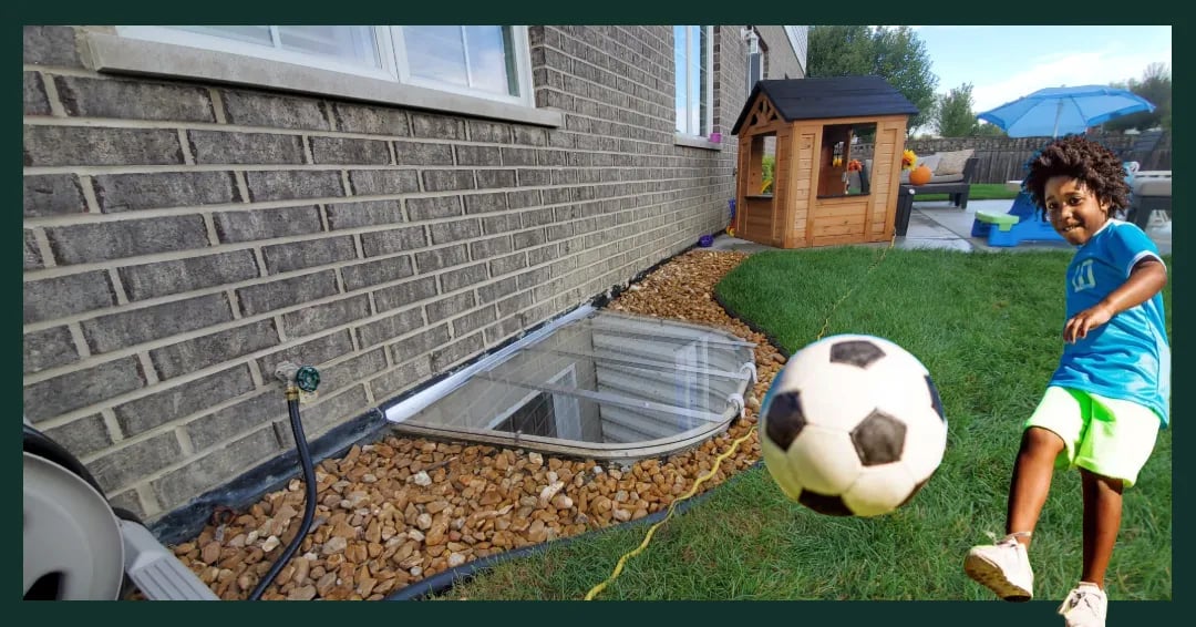 Safe polycarbonate window well cover protecting children in Bloomingdale Illinois