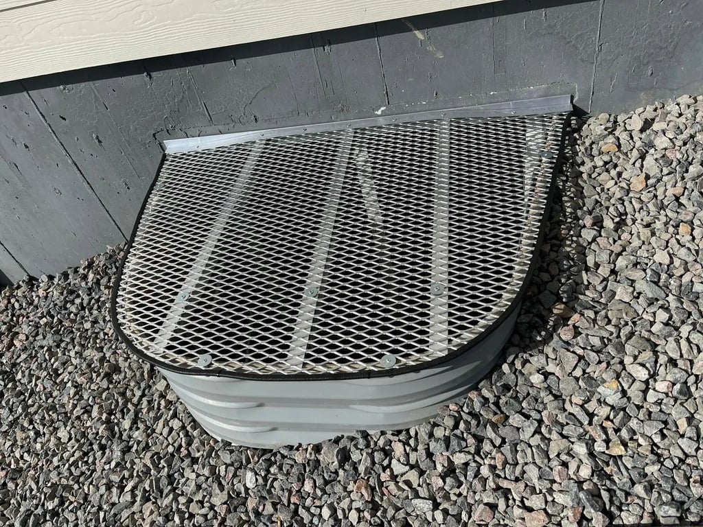Custom metal window well cover installed in La Grange Illinois