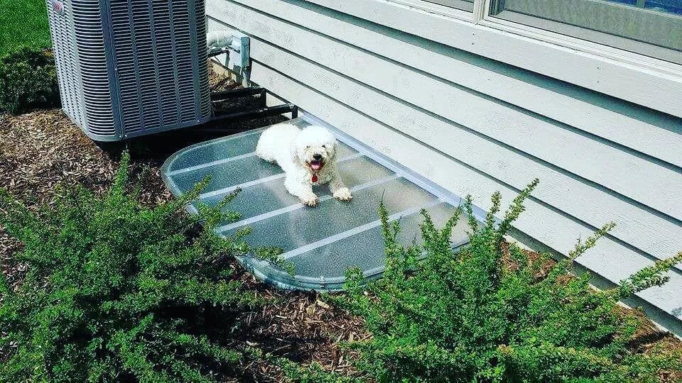 Custom window well cover safe for kids and pets installed in Brookfield Illinois
