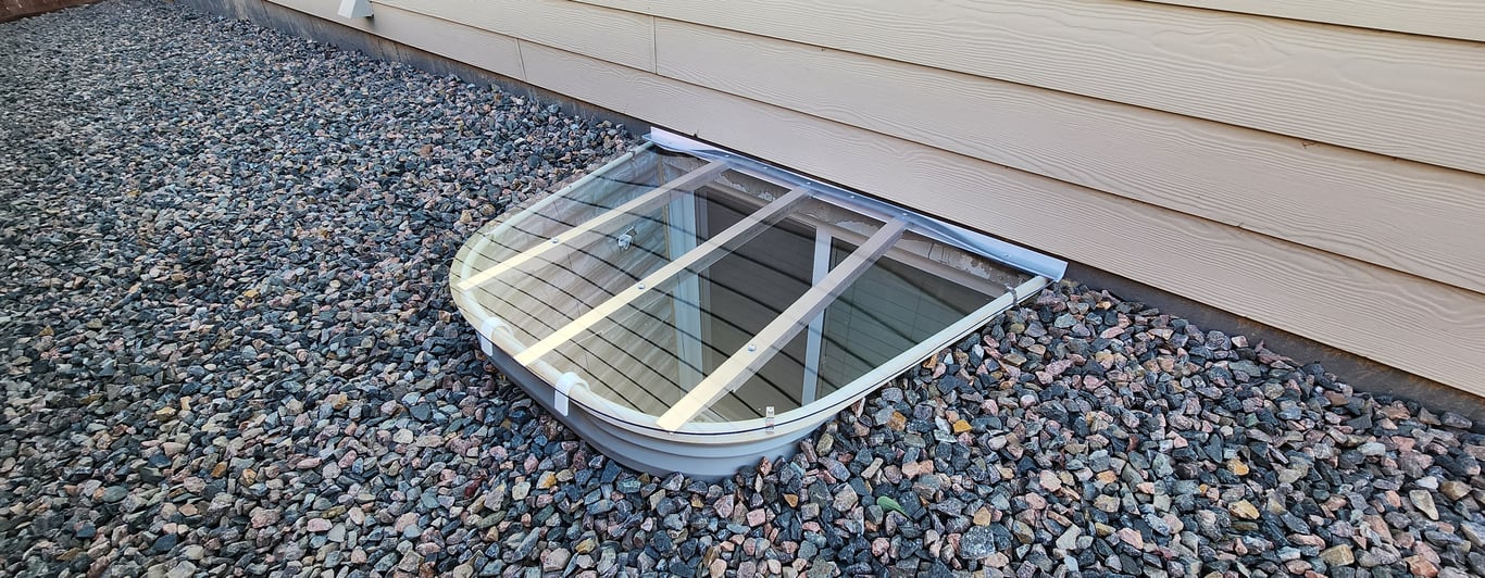 Custom window well cover made onsite in Streamwood Illinois