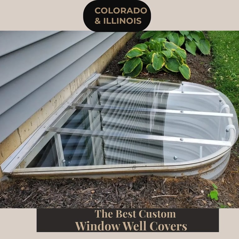 Custom polycarbonate window well cover installed in Kenilworth Illinois