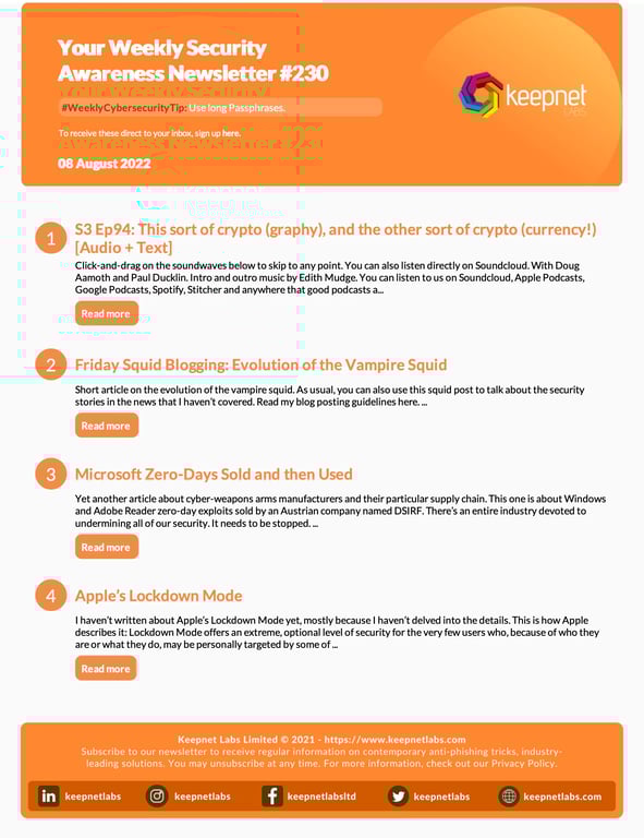 Weekly Cybersecurity Newsletter No: 230