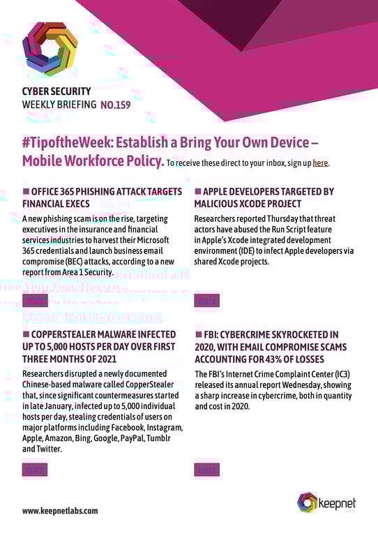 Weekly Cybersecurity Newsletter No: 159