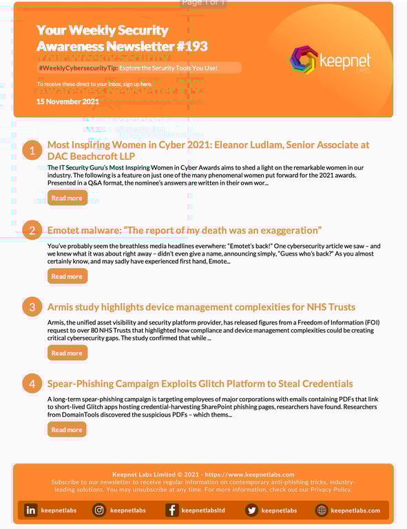 Weekly Cybersecurity Newsletter No: 193