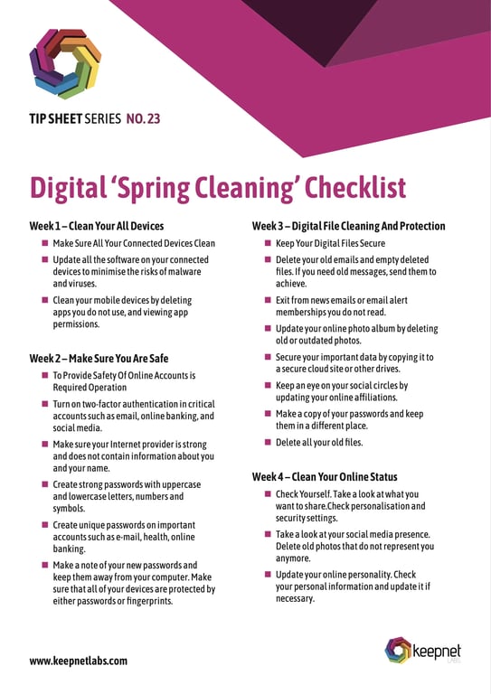 Digital ‘Spring Cleaning’ List Tip Sheet