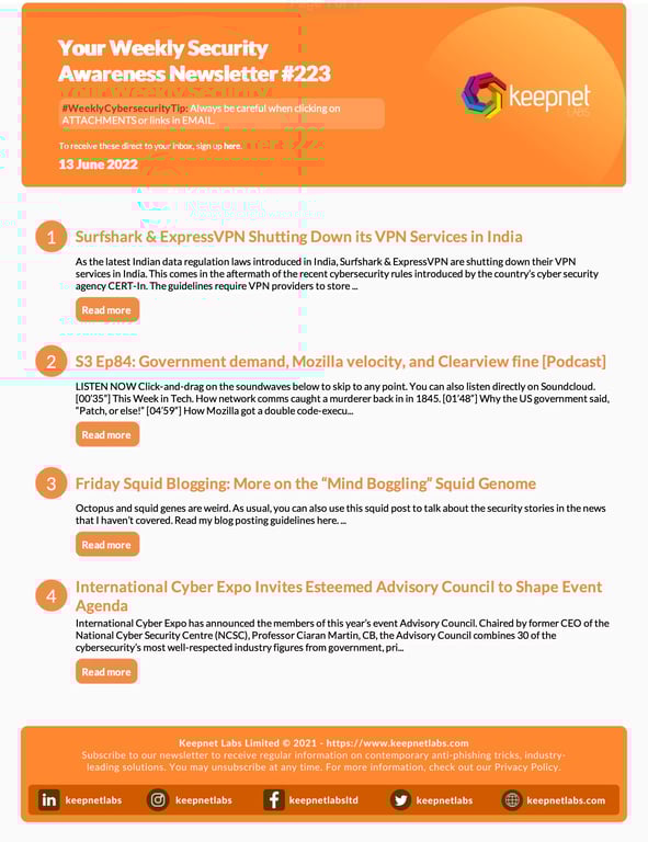 Weekly Cybersecurity Newsletter No: 223