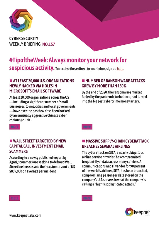 Weekly Cybersecurity Newsletter No: 157