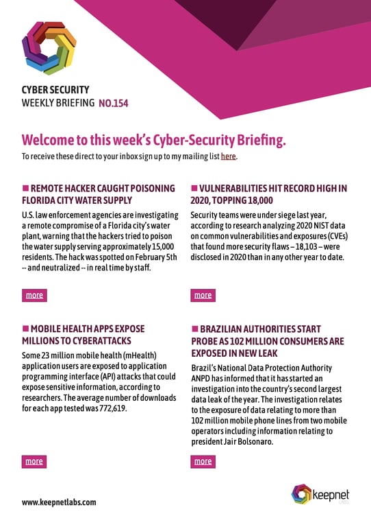 Weekly Cybersecurity Newsletter No: 154