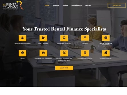 The Rental Company homepage