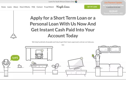 Hoopla Loans homepage