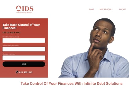 Infinite Debt Solutions homepage
