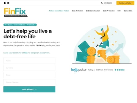 FinFix homepage