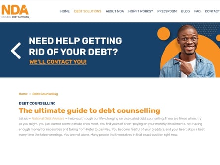 National Debt Advisors homepage