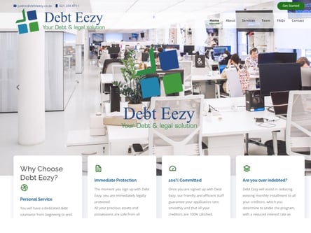 Debt Eezy homepage