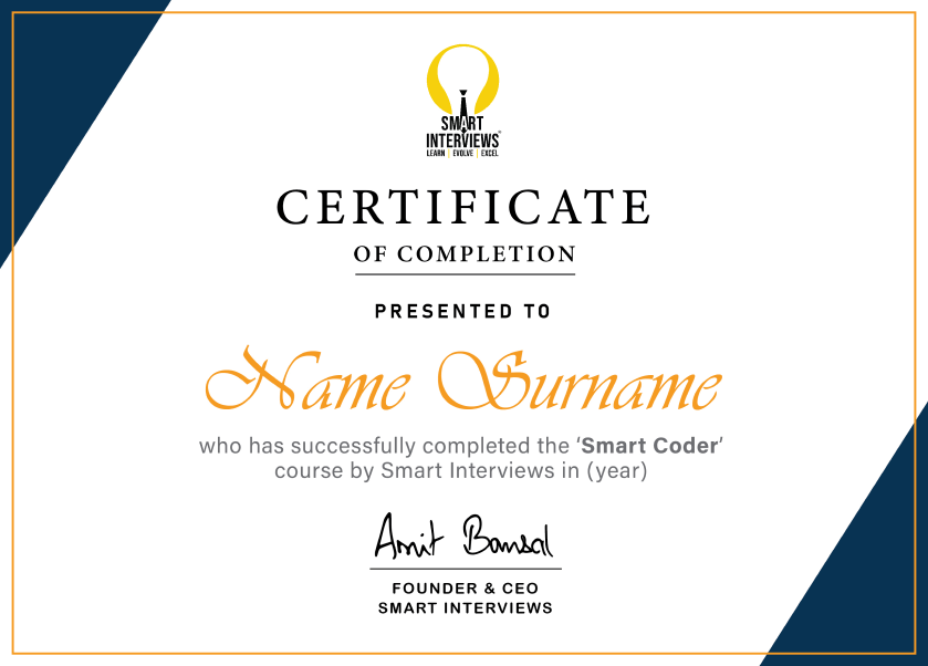 Smart Interviews Certificate
