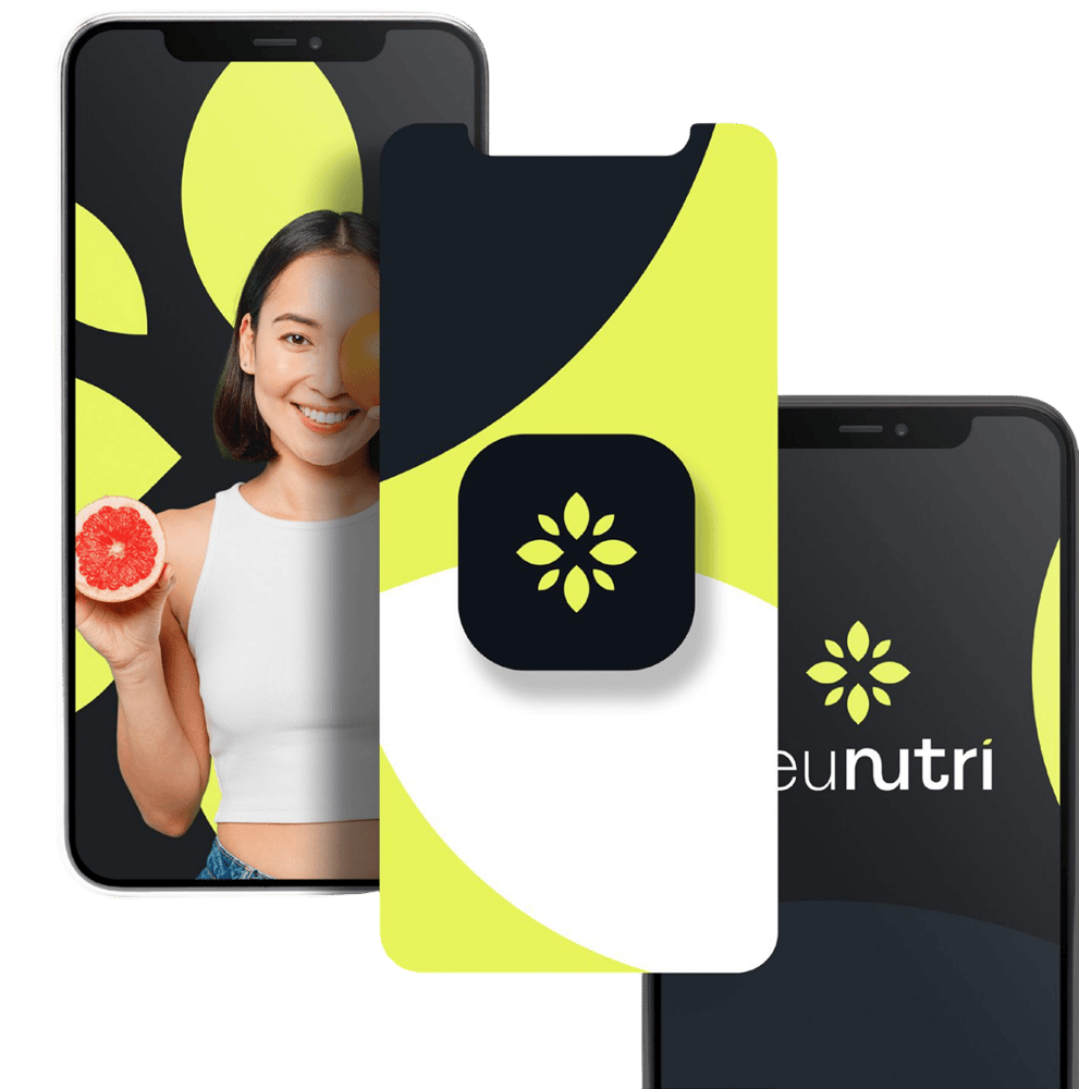 Grupo de celulares com o Seu Nutri app