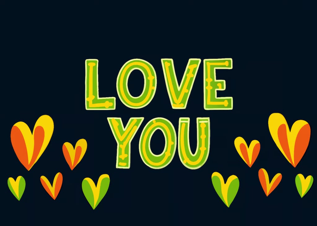 Love You Colorful Card