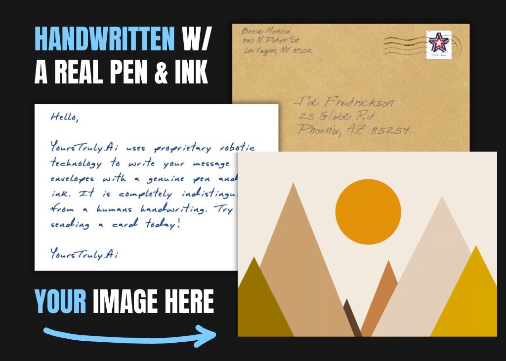 Modern Art Mountain Landscape Greeting Card