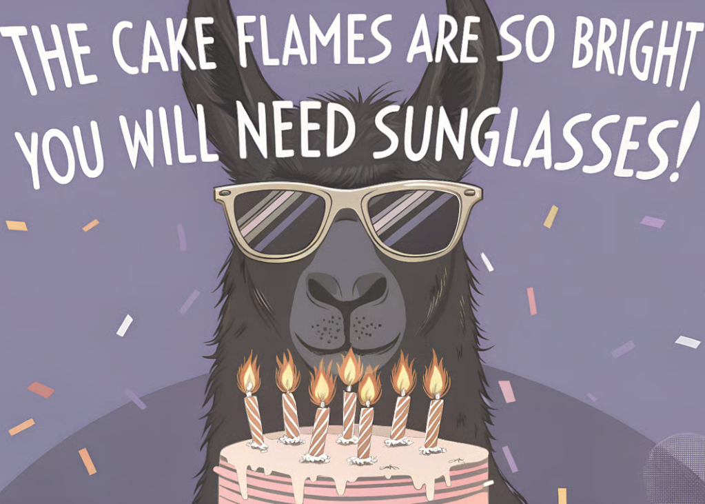 Birthday, Llama in Sunglasses: Wishing a Blazing Celebration!