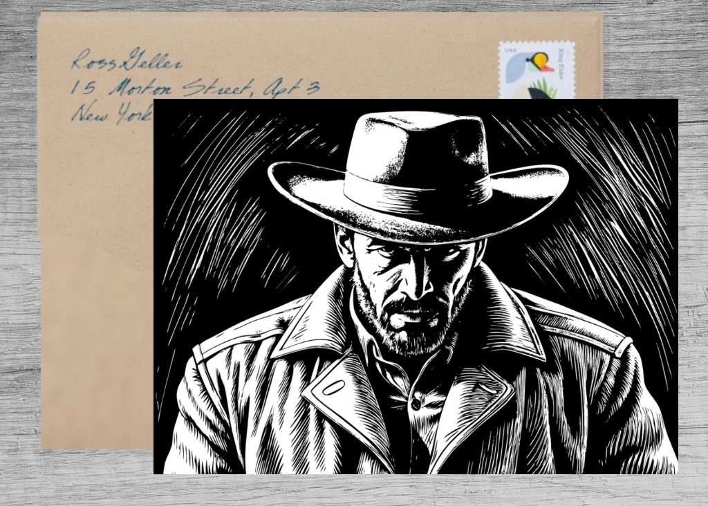 Engraving Memories of the Wild West - Cowboy Greeting Card