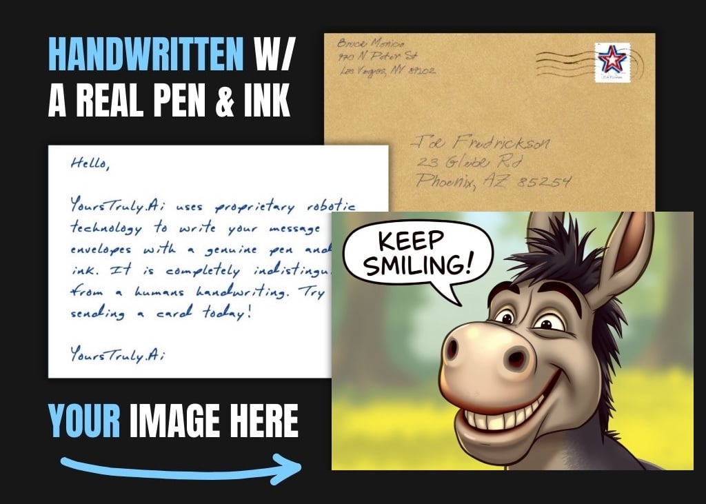 Keep Smiling Donkey Greeting Card