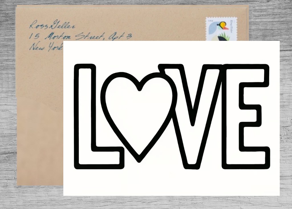 Sweethearts' Love Line Art Greeting Card