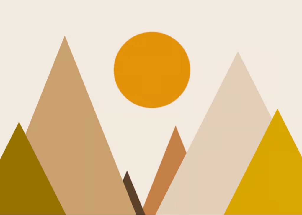 Modern Art Mountain Landscape Greeting Card