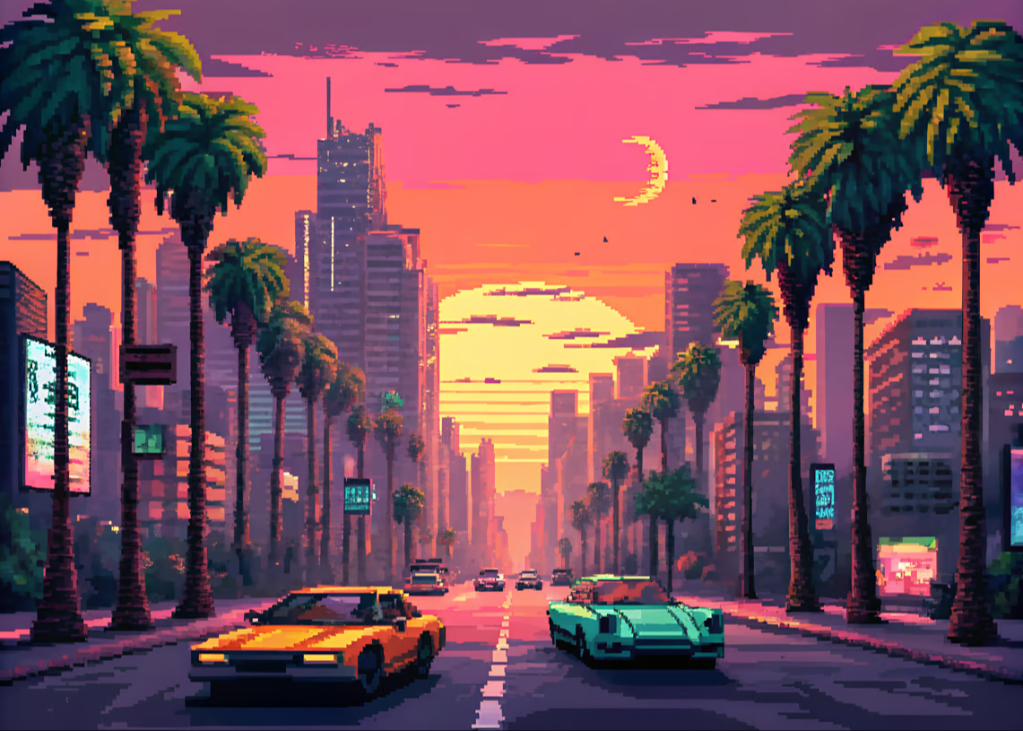 Vibrant Miami Art Greeting Card