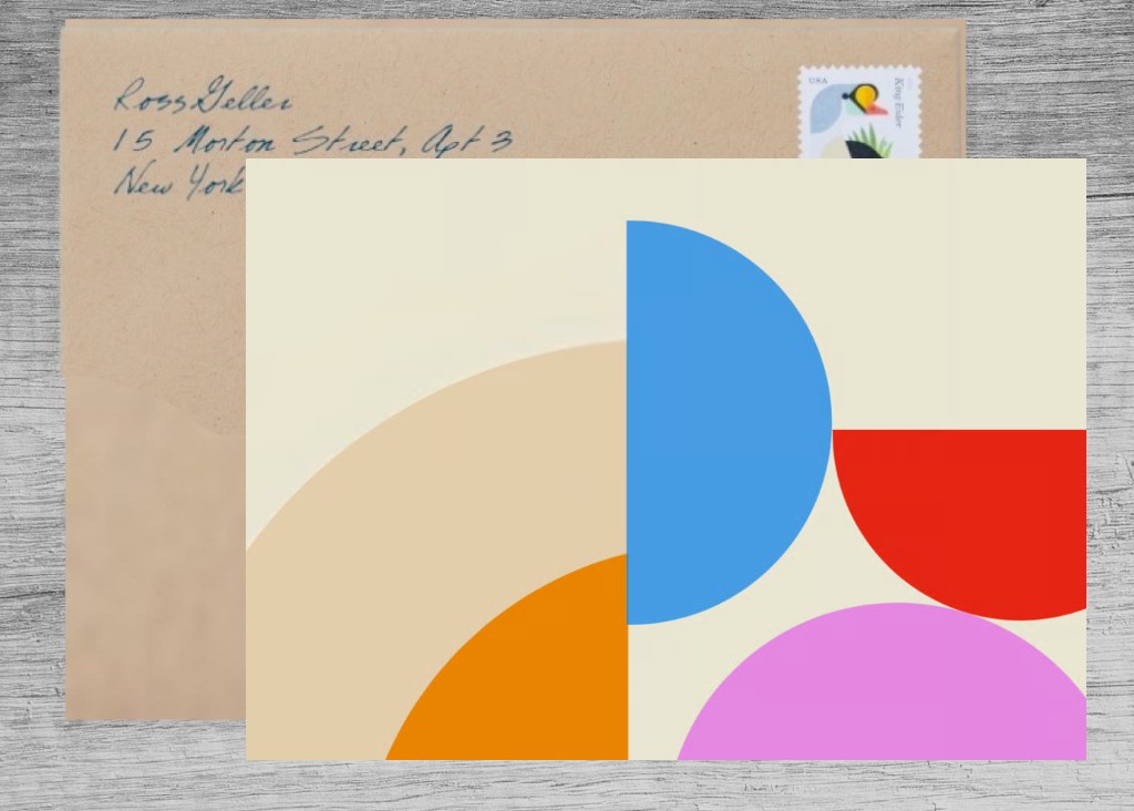 Unconventional Wishes: Modern Art Shapes Greeting Card