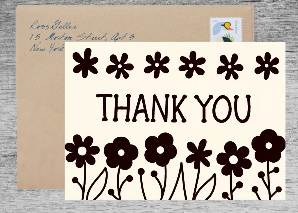 A Simple Yet Elegant Cool Floral Thank You Card