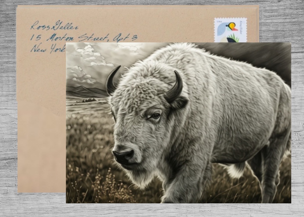 Rare White Bison Greeting Card