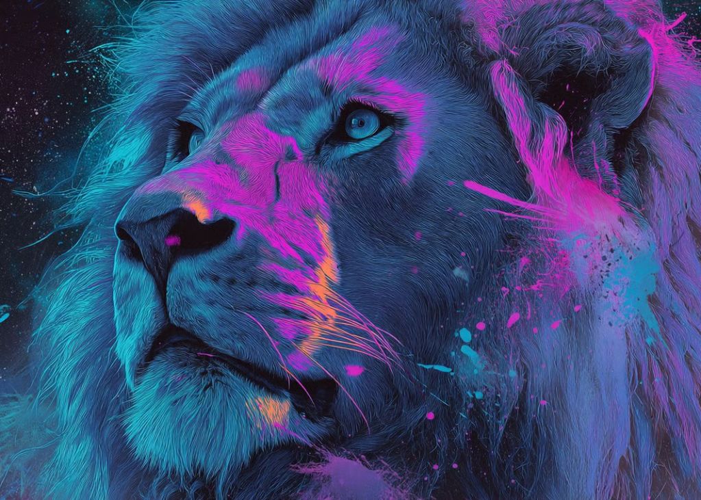 Roar with Joy: A Colorful Lion Greeting Card