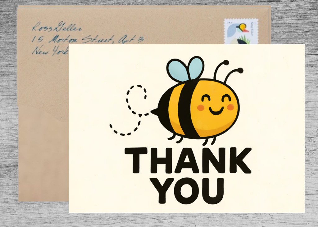 Happy Bee Flying - Thank You