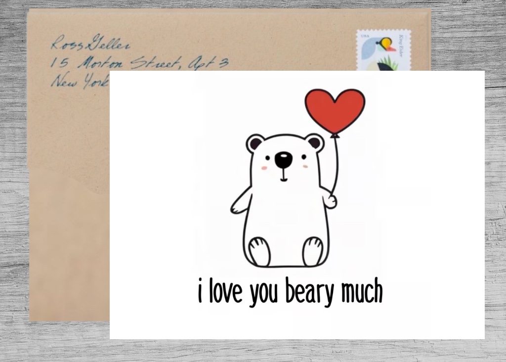 I Love You Beary Much Valentine's Day Card