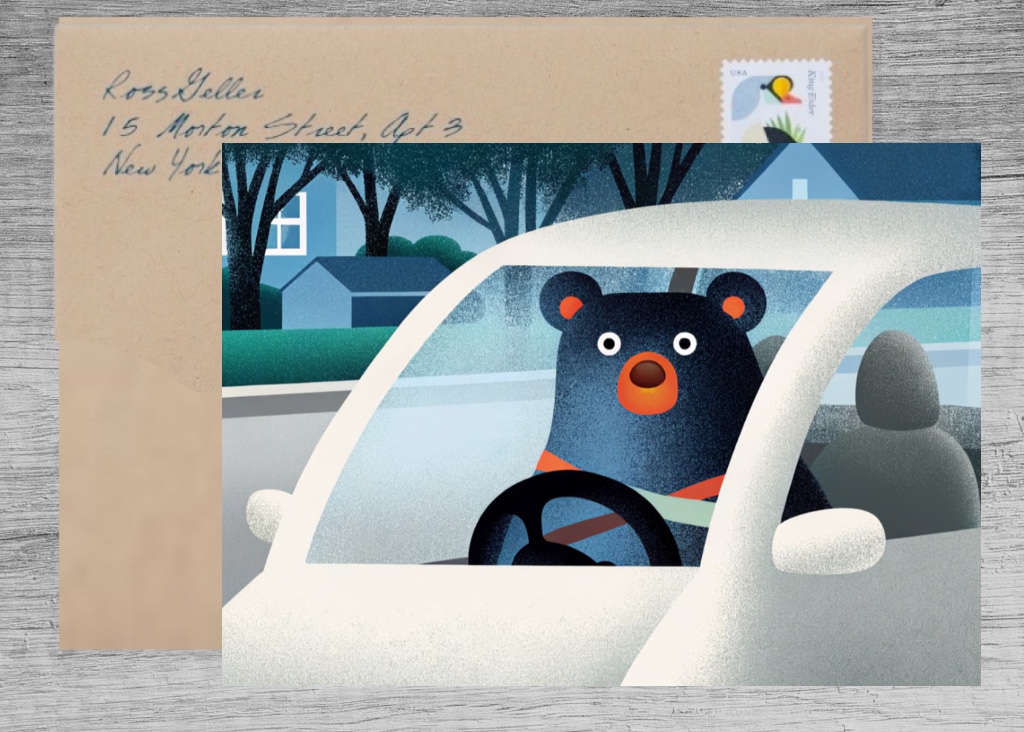 Bear-ly Driving: A Hilarious Greeting Card
