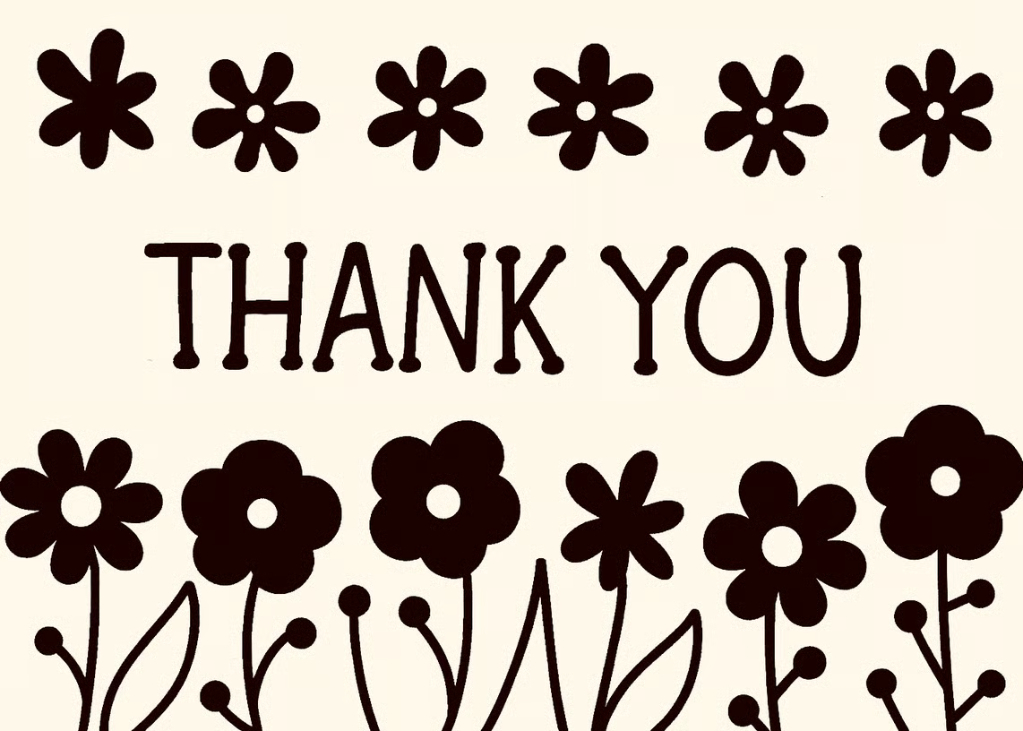 A Simple Yet Elegant Cool Floral Thank You Card