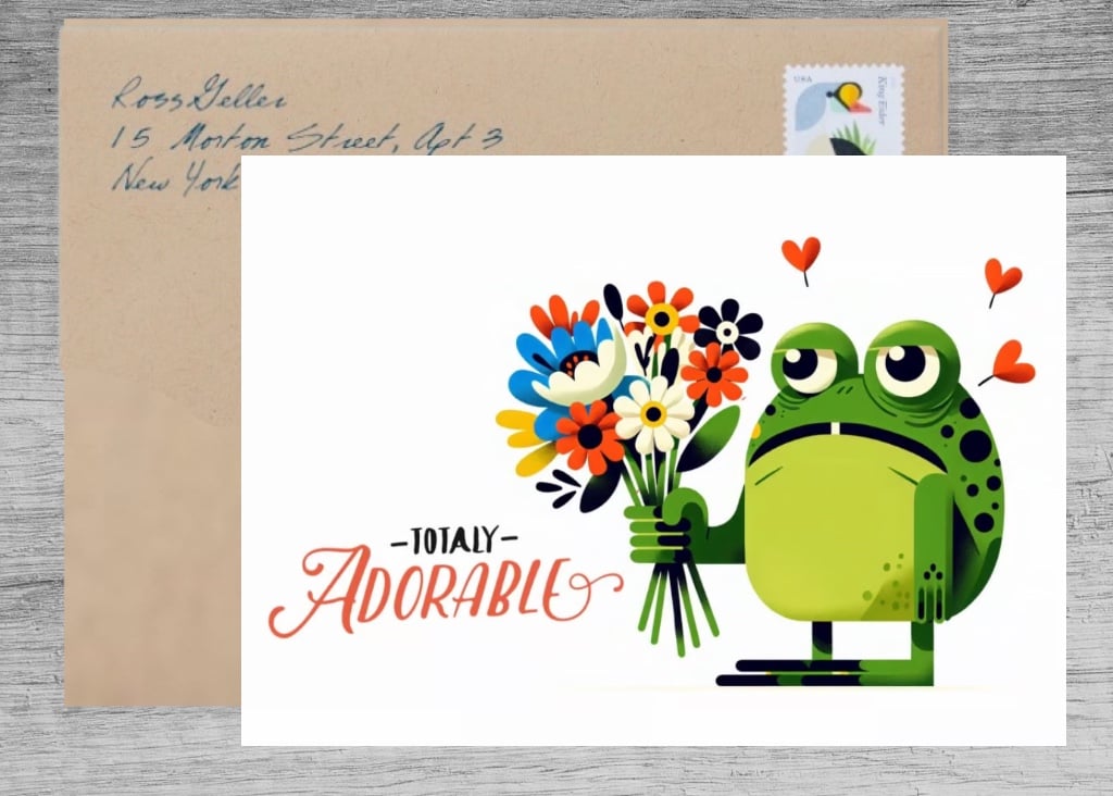 Hop to Love: Kiss a Frog Greeting Card