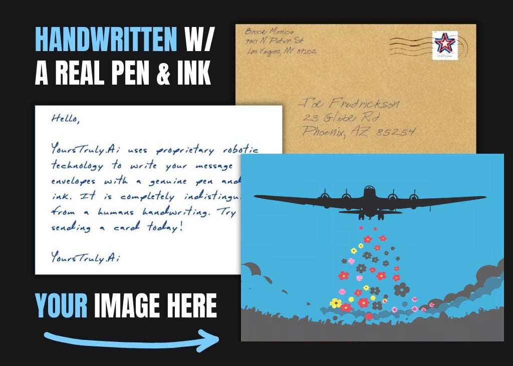 Bomber Drops Love and Flowers