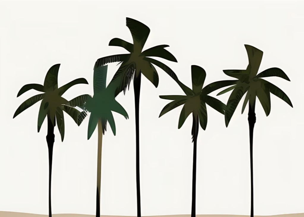 Palm Tress  Greeting Card for Beach Lovers