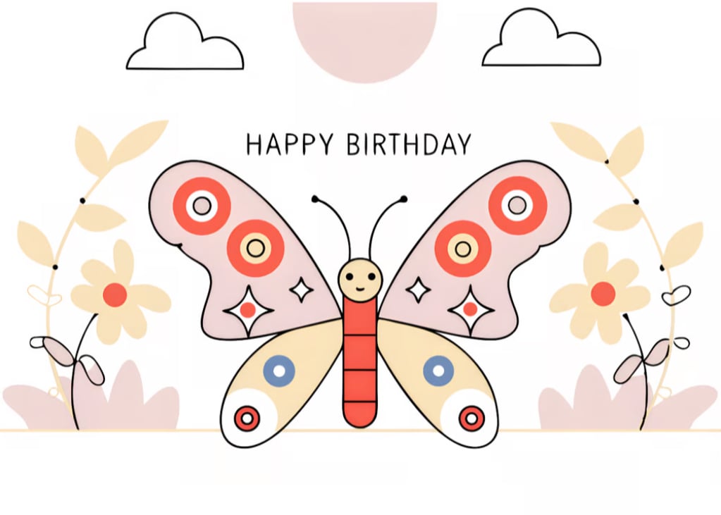 Wings of Joy: A Happy Birthday Greeting